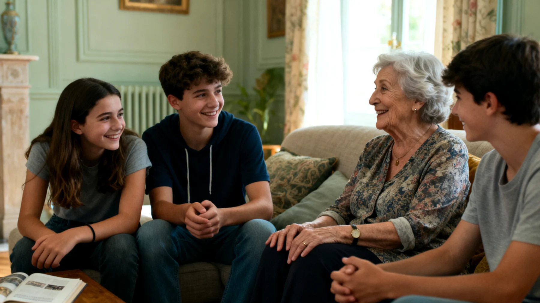 Comment une grand-mère peut-elle maintenir une relation de qualité et un soutien efficace avec ses petits-enfants adolescents malgré la fatigue physique et le manque de temps liés à son âge et à ses autres responsabilités?"